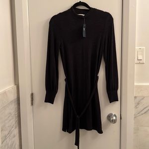 Black petite small sweater dress never worn with tags